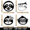 Sloth Hanging Face Smart Glasses Cute Bow Rubber Stamp Set for Stamping Crafting Planners